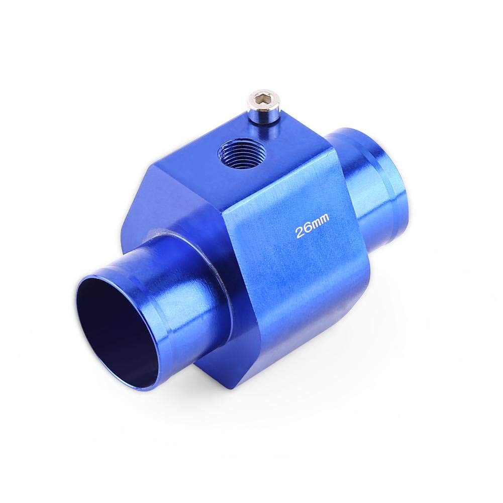 Adaptateur de tuyau d'eau universel en aluminium 26mm, raccord de capteur de température pour voiture, remplacement de joint de durite avec 2 colliers de serrage