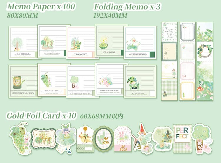 Image of WEMOL Vintage Journal Scrapbook Pack Kit for Art Journaling Bullet, Planners DIY Paper Stickers, Craft Kits Notebook, Collage Album Aesthetic Sticker (Big Green)