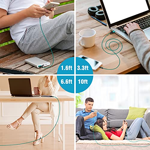 Facroo Magnetic Charging Cable[7-Pack, 1.6Ft+3.3Ft+3.3Ft+6.6Ft+6.6Ft+10Ft+10Ft], 540° Rotation Magnetic Cable, 3 In 1 Nylon Braided Magnetic Phone Charger Compatible With Micro Usb And Type C - Green #TOP5