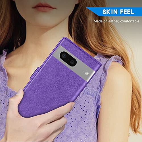 Image of ZZXX for Google Pixel 7 Wallet Case Magnetic Closure 6.3 inch,Purple