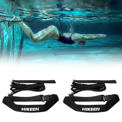 BOOSTEADY 2 Stück Premium Schwimmgurt für Pool – 3.6M Einstellbarer Schwimmgurt mit Widerstandsband für Kinder Erwachsene, Schwimmtrainer für effektives Training im heimischen Pool