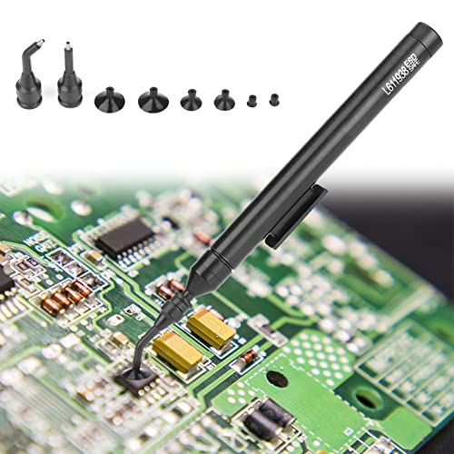 Image of Manual Vacuum Suction Pen, with 2 Pcs Suction Tips and 6 Pcs Suckers, Soldering Sucking Pickup Tool Kit for IC SMD Precision Component Placement