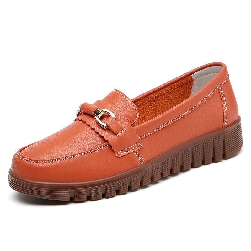 Image of Loafers for Women Business Casual Shoes Comfortable & Lightweight Round Toe Penny Dressy Slip On Work Flats