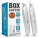 Internet's Best Classic Utility Knife | Set of 2 | Retractable Razor Knife Set | Extra Blade Refills | Box Cutter Locking Razor Knife | Full Metal Body