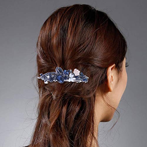 Lurrose Presilhas de cabelo com strass de cristal, 2 peças, grampos de cabelo para mulheres, meninas