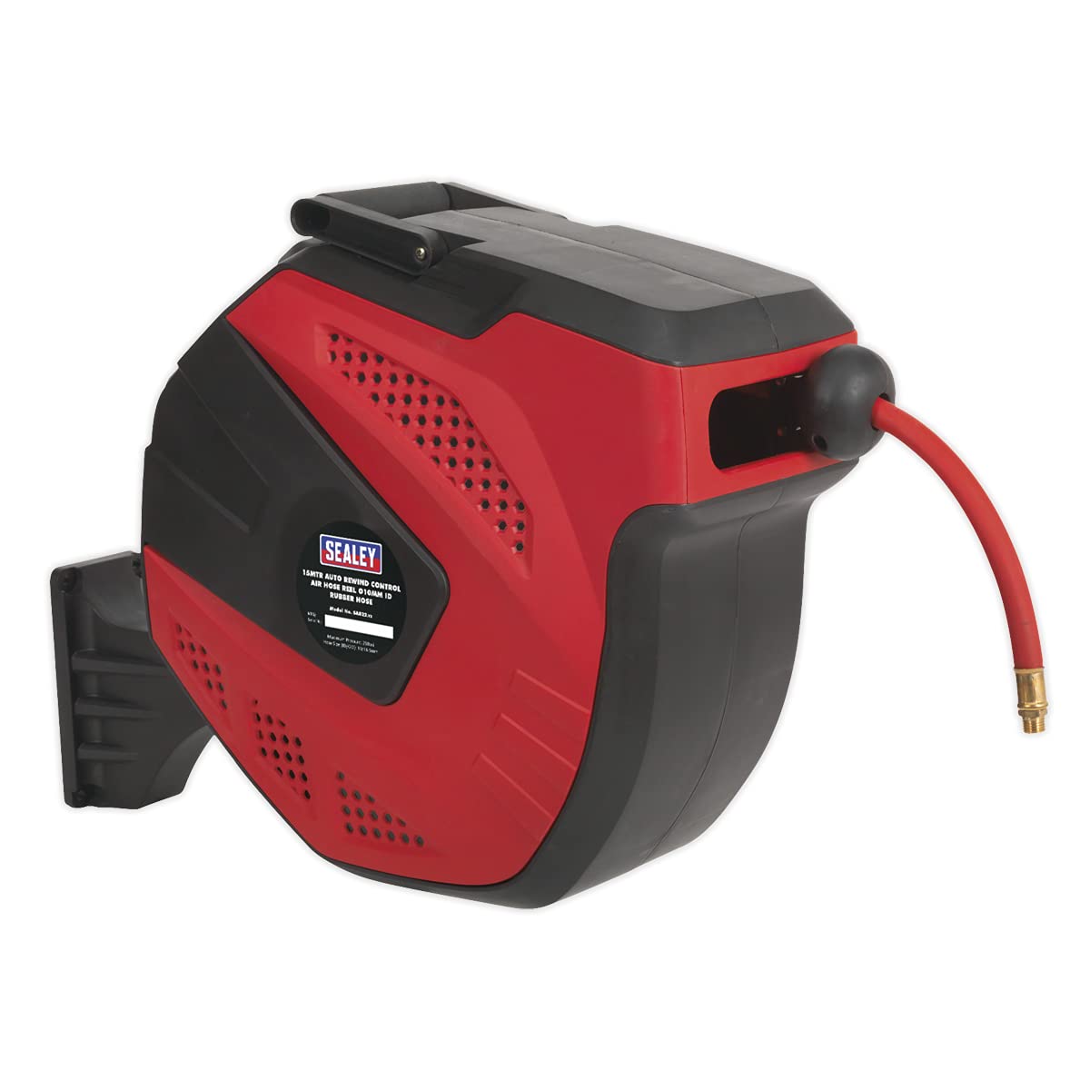 Sealey SA822 Air Hose Reel Auto Rewind Control 15m Ø10mm ID - Rubber Hose