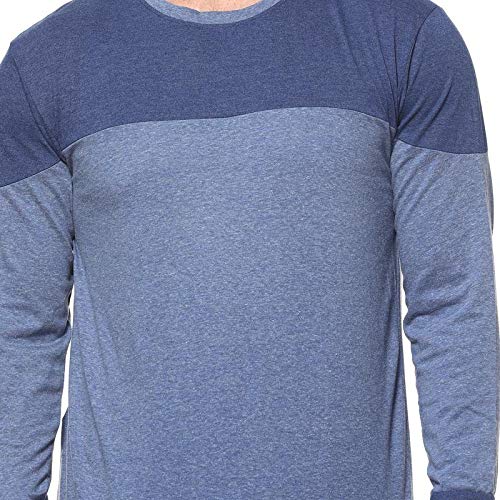 Image of CAHOOT Men's Colourblocked T-Shirt for Casual Wear | Crewneck | Long Sleeve | Pull On Closure | Cotton T-Shirt Crafted with Comfort Fit for Everyday Wear