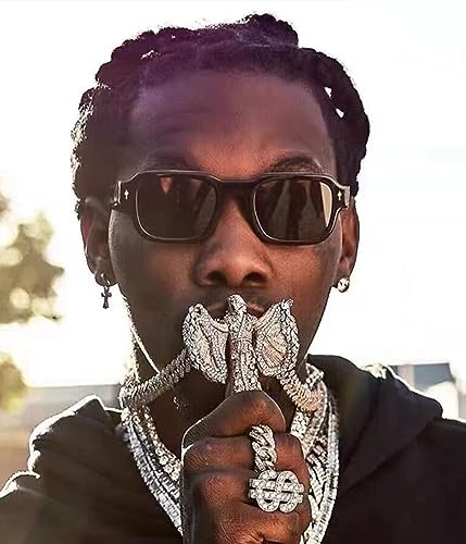 EYLRIM Square Frame Sunglasses for Women Men Fashion Rectangle Sun Glasses UV400 Protection Black Shades3