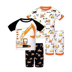 DAUGHTER QUEEN Boys Pajamas 4 Pieces Short Set 100% Cotton Sleepwear Size 18 Months-12 Years