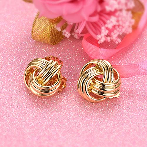 Jolchif Love Knot Clip On Earrings For Women Non Piercing Ears 18K Gold Plated Earrings Clip Jewelry Gifts #TOP2