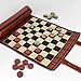 Pendleton Red Black Check Pattern Chess & Checkers - Travel-Ready Roll-Up Game