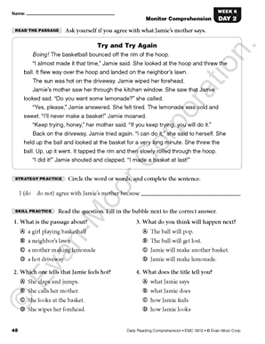 evan-moor daily reading comprehension grade 2 - homeschooling amp classroom resource workbook reproducible worksheets teaching edition fiction and nonfiction lesson plans test prep