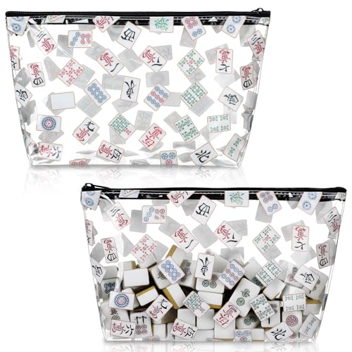 2 bolsas para fichas de Mahjong con cierre 33x19x8 cm