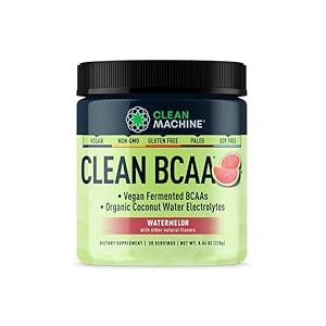 Clean BCAA – 2:1:1 Food Sourced BCAAs Powder & Coconut Water Electrolytes Recovery & Amino Energy Supplement – Award Winning Vegan Amino Acid Supplement – 30 Servings – Watermelon