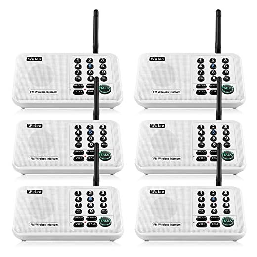 Wuloo Intercoms Wireless for Home 5280 Feet Range 10 Channel 3 Code, Wireless Intercom System for Home House Business Office, Room to Room Intercom, Home Communication System (6 Packs, White)