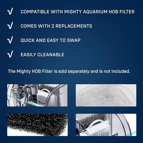 Image of SubstrateSource Mighty Aquarium Filter HOB Replacement Media - Replacement for Fish Tank Filters, Hang-on-Back Small Aquarium Filter, Replacement Filter Cartridge, M MG08 Replacement Cartridge, 2-Pack