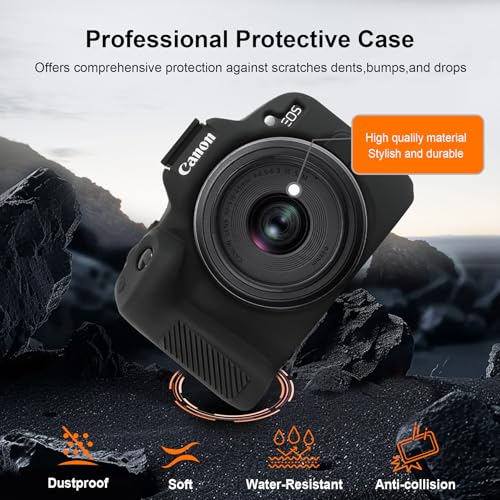 Funda de silicona para cámara Canon EOS R50 negra miniatura 5