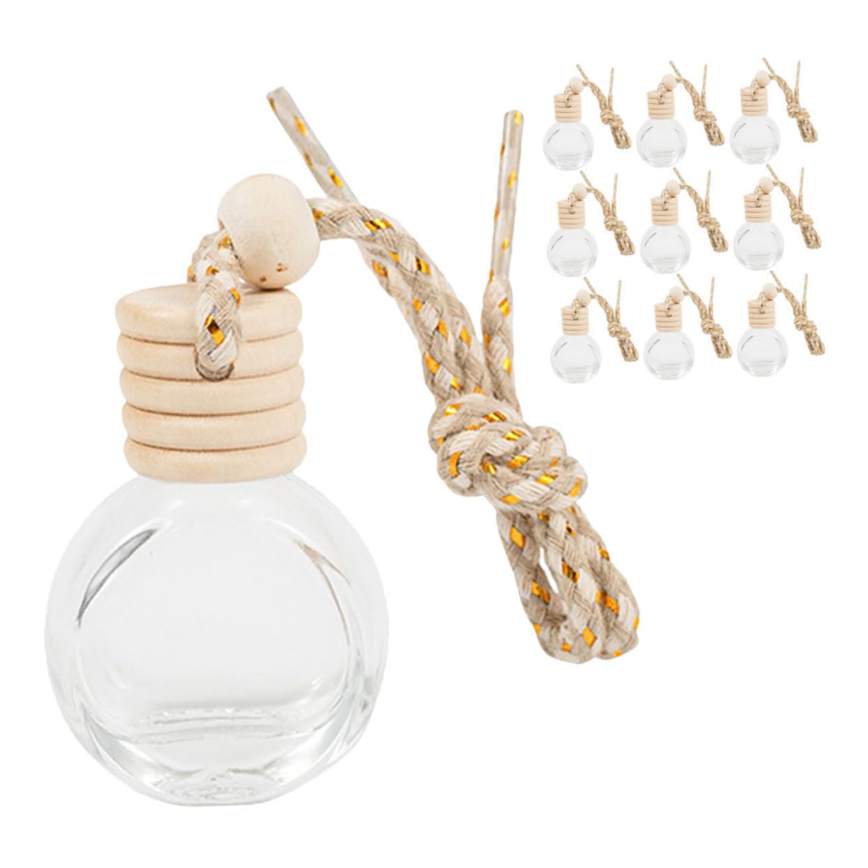 PartyKindom 50pezzi Bottiglie Di Trasparenti Per Profumo Da Appendere Auto Diffusore Aria Ricaricabile Per Aromi Elegante e Decorativo Per Interni Auto