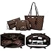 Handbags for Women Satchel Shoulder Bags Tote Bag Purse 4pcs Set (Coffee)