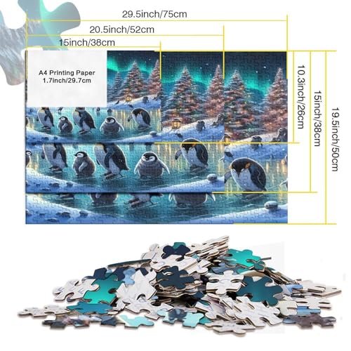 Puzzle de pingüinos invernales de 1000 piezas, el pasatiempo ideal para tardes en familia 5