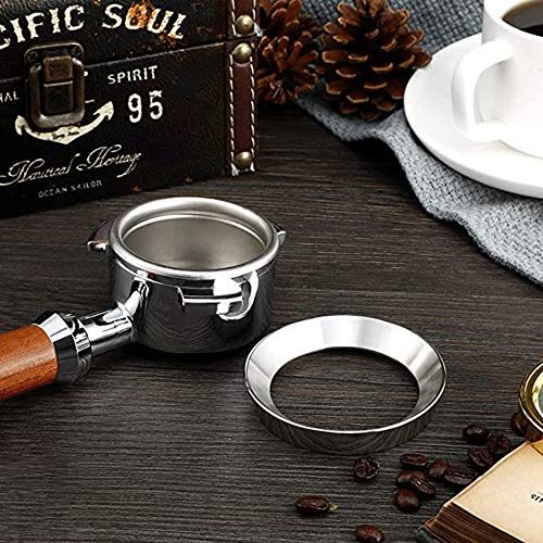 KOBSAINF 58mm Bottomless Naked Portafilter No Base Filter Holder Basket with Wooden Handle for Filter Coffee