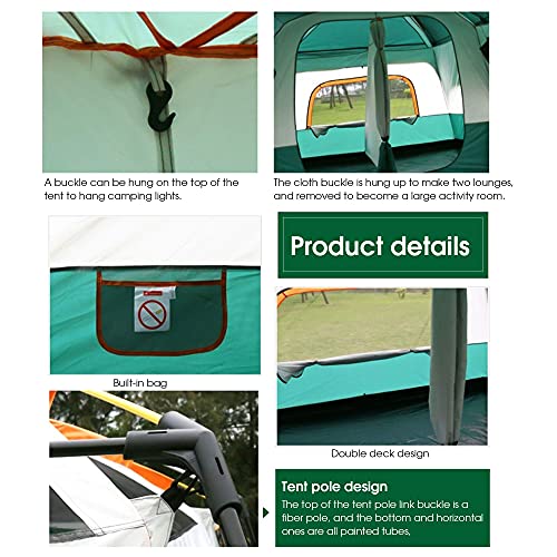 Carpa Domo con Doble Capa y 2 Habitaciones para Camping miniatura 6