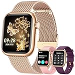 Smartwatch Women Fitness Tracker Watch: Gold Smart Watches for Women Make Answer Bluetooth Call Android Phones iPhone Compatible 123+ Sport Modes IP68 Waterproof Digital Pedometer Heart Rate Monitor