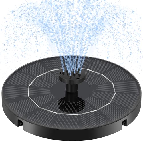 HEDETM 3.5W Solar Water Fountain, Upgraded Version Solar Fountain for Bird Bath, with 6 Nozzles & Fixed Pipes, Silent Floating Solar Water Pump for Bird Baths, Gardens, Ponds, Fish Tank, Outdoor