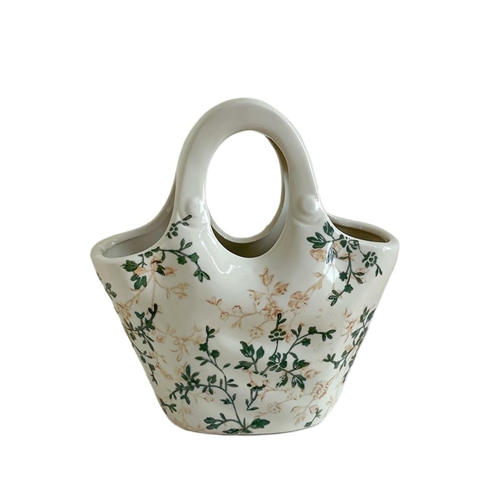 GEK208130 Vases for Flowers Vintage Ceramic Vase Arrangement Living Room Hydroponic Flower Small Packet Shape Home Decorative Vase(Large)