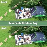 Habaylin Outdoor Teppich Wetterfest, Wendbarer Balkon Teppich 120x180 cm, Leichtgewicht Picknickdecke Vorzeltteppich für Camping Terrasse Garten, Grau