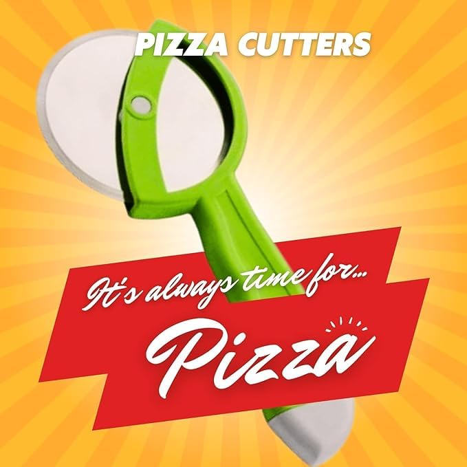 Image of Pizza Cutter 100% Stainless Steel Blade Cutter with Platic Body