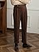 Garqia Clyon Men's Corduroy Pants Business Flat-Front Suit Pants Fashion Casual Long Trousers（Brown36W30L）