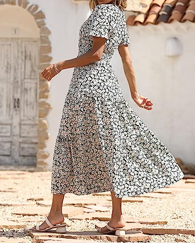 Image of PRETTYGARDEN Women's Casual Smocked Boho Floral A-Line Maxi Dress 2026