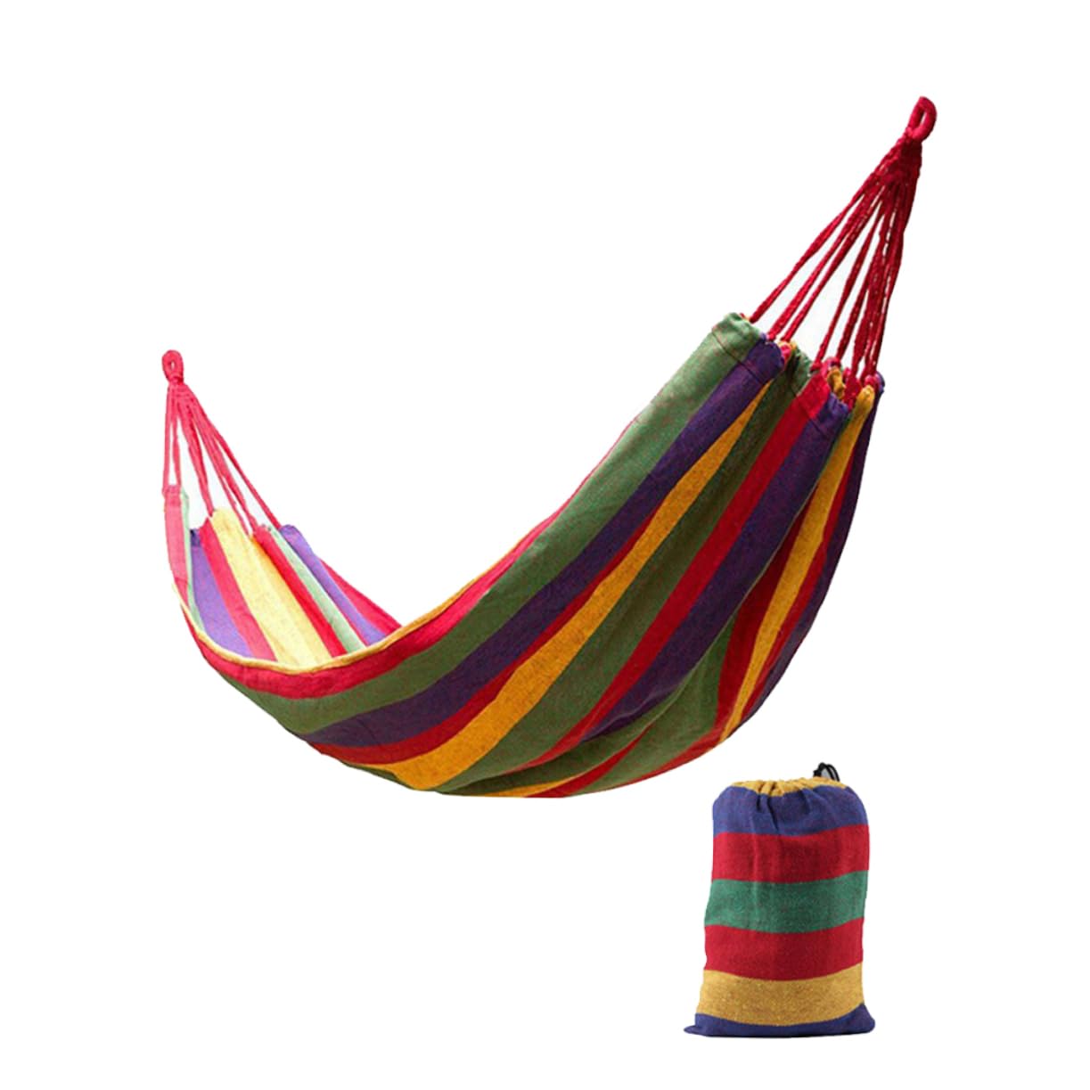 Hamac de camping en toile rouge pour vos siestes en pleine nature