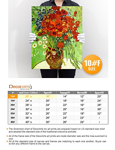 Decorarts - Red Poppies And Daisies By Vincent Van Gogh Oil Painting Reproduction Giclee Print On Acid Freecotton Canvas Wall Art For Home Decor And Wall Decor 16X20 #TOP5
