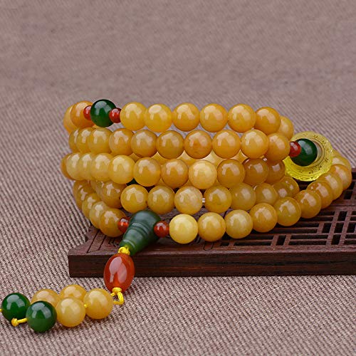 Huanglong Jade suéter cadena colgante mujer Jade Bead collar