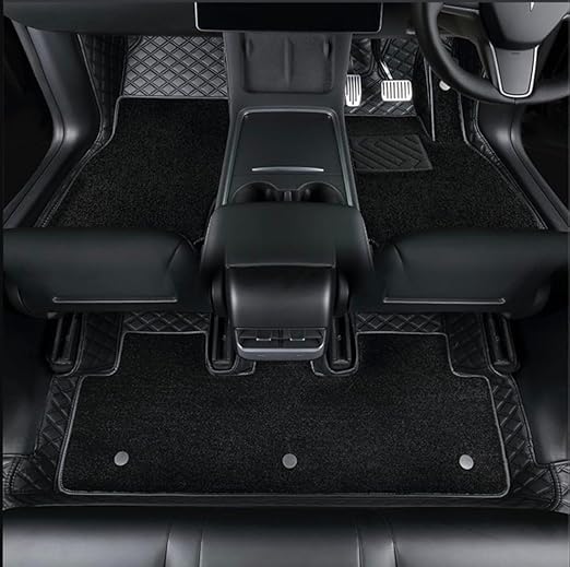 Image of Obsidian | 7D Premium Diamond Car Foot Mat with Luxurious & Elegant Look | 100% Waterproof and Dust Proof | Custom Fitted Car Floor Tray Mat for Triber 2025 Automatic - Full Black