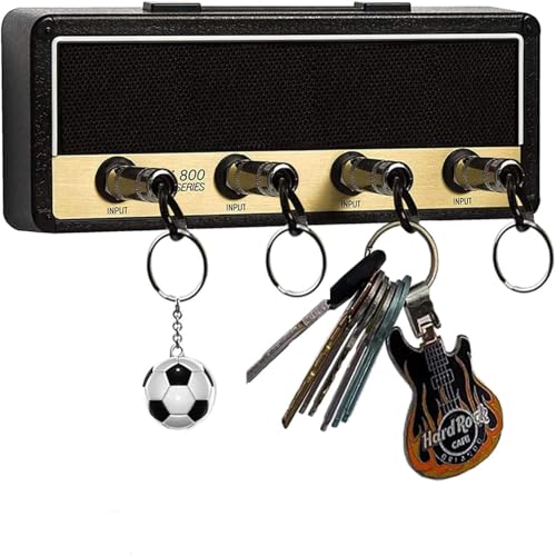KAIYOCA Soporte para llaves de pared, ganchos de enchufe de guitarra, almacenamiento de pared, llavero estándar JCM800, juego de llaves negro