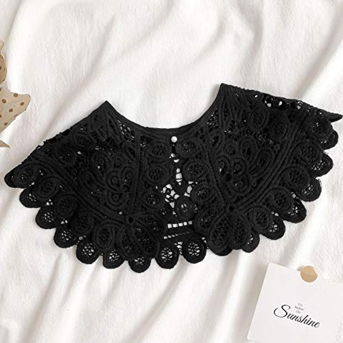 Elegtiskas Knitted Detachable Fake Collar Hollow Out Dickey Collar Shawl2