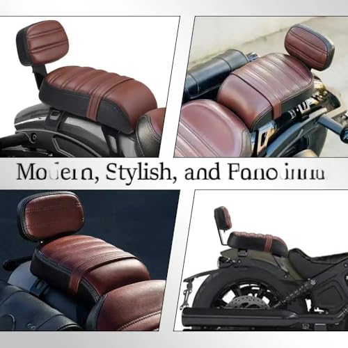 Asiento trasero de cuero marron con respaldo para evitar dolores de espalda 3