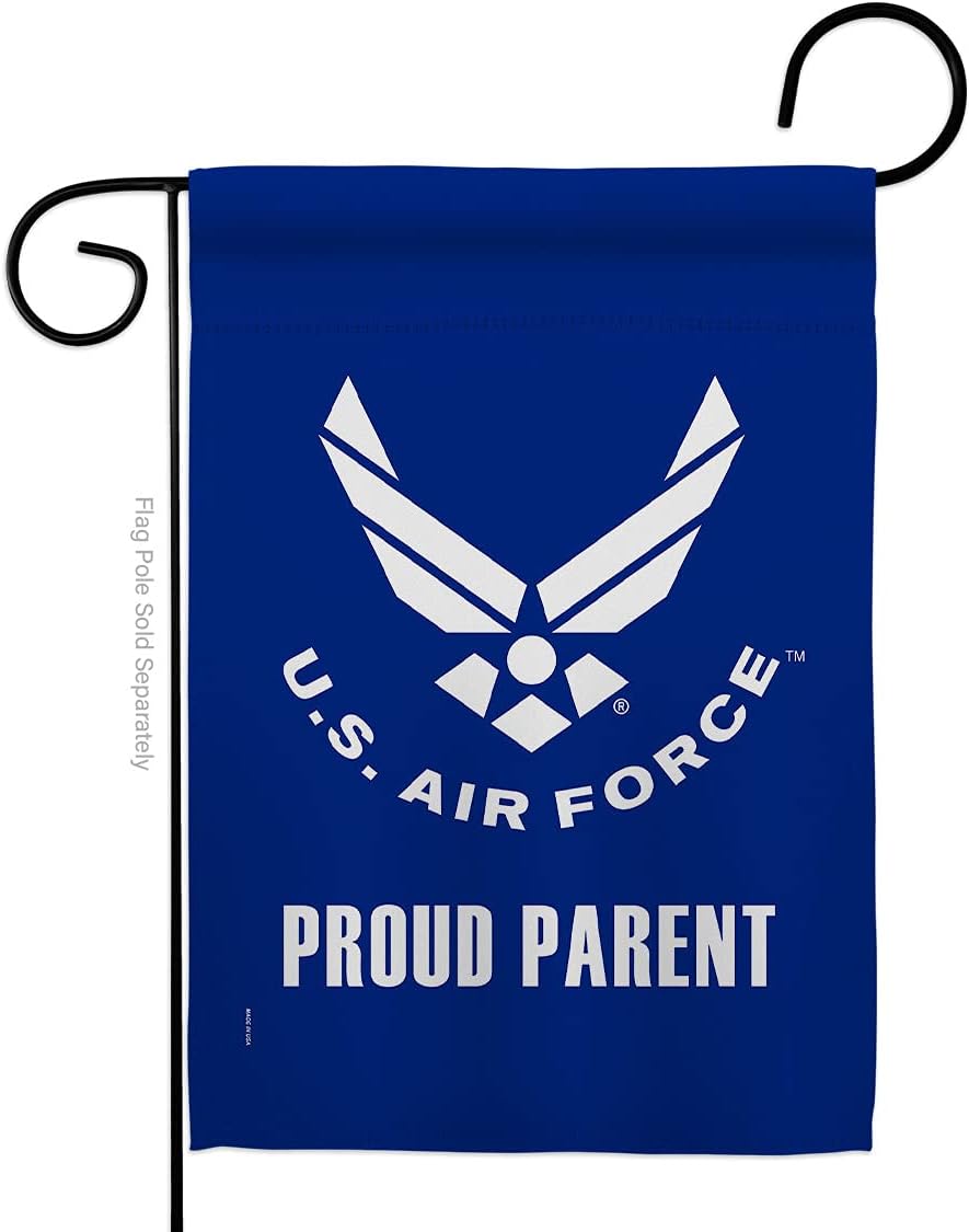 Proud Air Force Parent Garden Flag Armed Forces USAF United State American Military Veteran Retire Official Small Decorative Gift Yard House Banner Double-Sided Made In USA 13 X 18.5