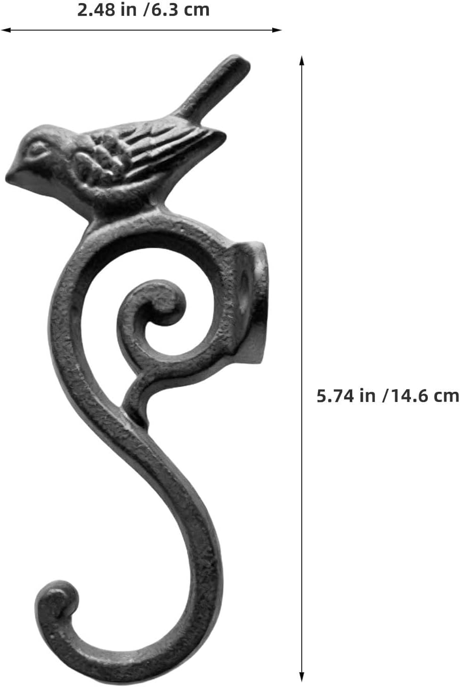 Hemoton 2pcs Retro Bird Cast Iron Wall Hooks Multifunctional Design with Strong Loadbearing Capacity, Vintage Rustic Decorative Hangers for Farmhouse and Vintage-Inspired Interiors