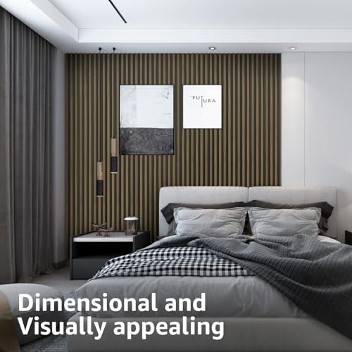 Image of Art3d 96 x 6 Inch 3D Fluted Wood Textured Slat Wall Panel, 8-Pack, Ebony
