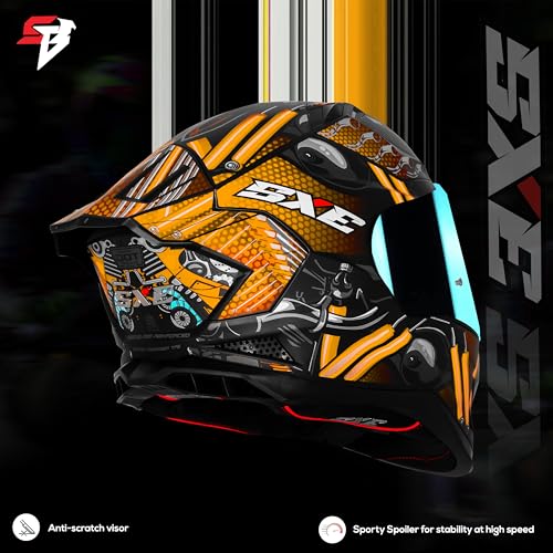 Image of Steelbird SBH 61 SXE X2 ISI and Dot Certified Full Face Helmet for Men and with Inner Silver Sunshield