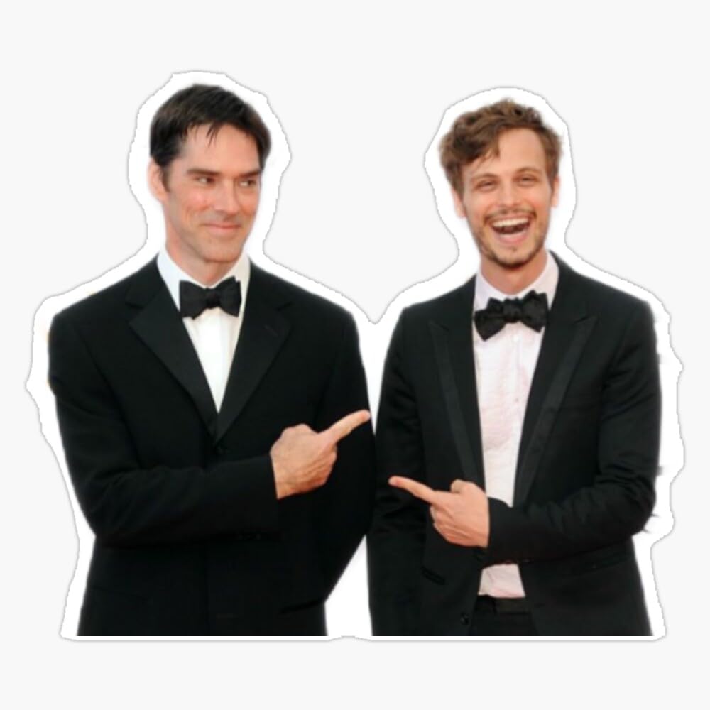Matthew Gray Gubler & Thomas Gibson Sticker Vinyl Waterproof Sticker Decal Car Laptop Wall Window Bumper Sticker 5"