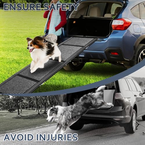 Dog-Ramp-for-Car-Folding-Dog-Ramps-for-Large-Dogs-Dog-Stairs-for-Trucks-Cars-and-SUV-Supports-up-to-250-lbs-63-L-x-17-W Dog Ramp for Car Folding Dog Ramps for Large Dogs Dog Stairs for Trucks Cars and SUV Supports up to 250 lbs 63 L x 17 W