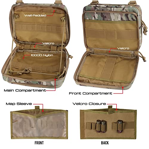 Wynex Tactical Large Admin Pouch Of Double Layer Design, Molle Edc Emt Utility Pouch With Map Sleeve Modular Tool Pouch Large Capacity Flag Patch Included-9.5 Inch L * 7.5 Inch H * 3.2 Inch W. #TOP3
