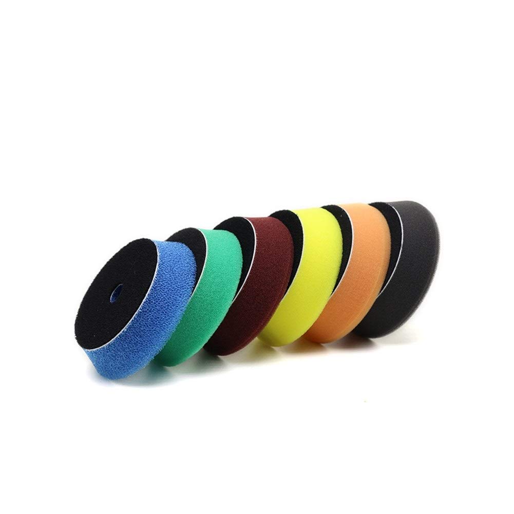 JINchao podkładki polerskie, 6 szt. 80 mm zestaw podkładek do polerowania gąbki polerskiej, do 7,6 cm DA Zastosowanie polerki samochodowej, kolacja, polerowanie (kolor: 6 szt. jeden zestaw)