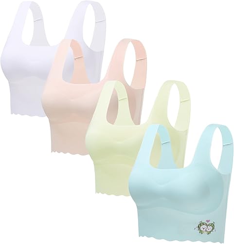 Girls Training Bra-Racerback Sports Seamless Bras, Teen Bra Comfort Seamless, Girls Bra with Removable Mini-A Cup Pad