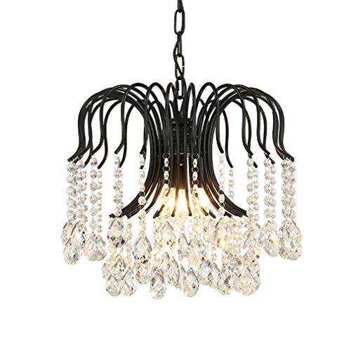Lustre en cristal réglable 60W avec douille E14 industrielle rétro